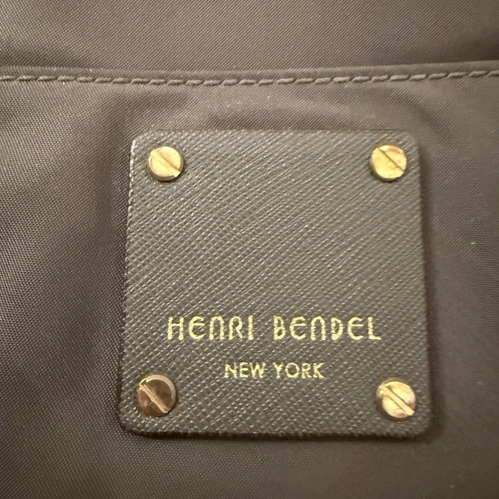 Henri Bendel Gray Backpack with Gold Details No lock for bag. - Picture 2 of 8